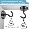 FINDMAG Pack of 6 Magnetic Hooks, Black, 22.7 kg +