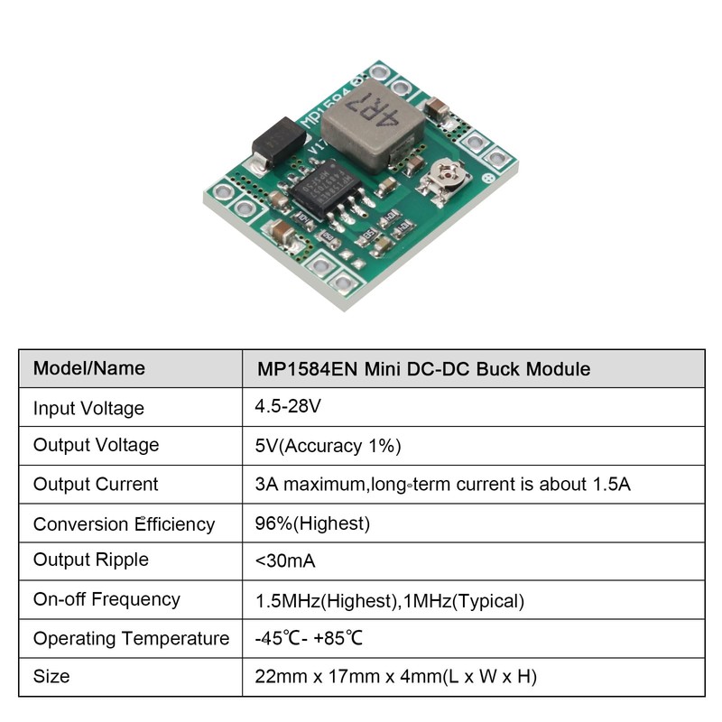 Pack of 10 Mini Step Down Converter Module, QIQIAZI DC-DC
