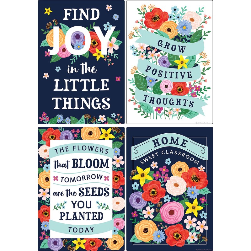 Teacher Created Resources Wildflowers Positive Sayings Educational Poster Pack (TCR6624)