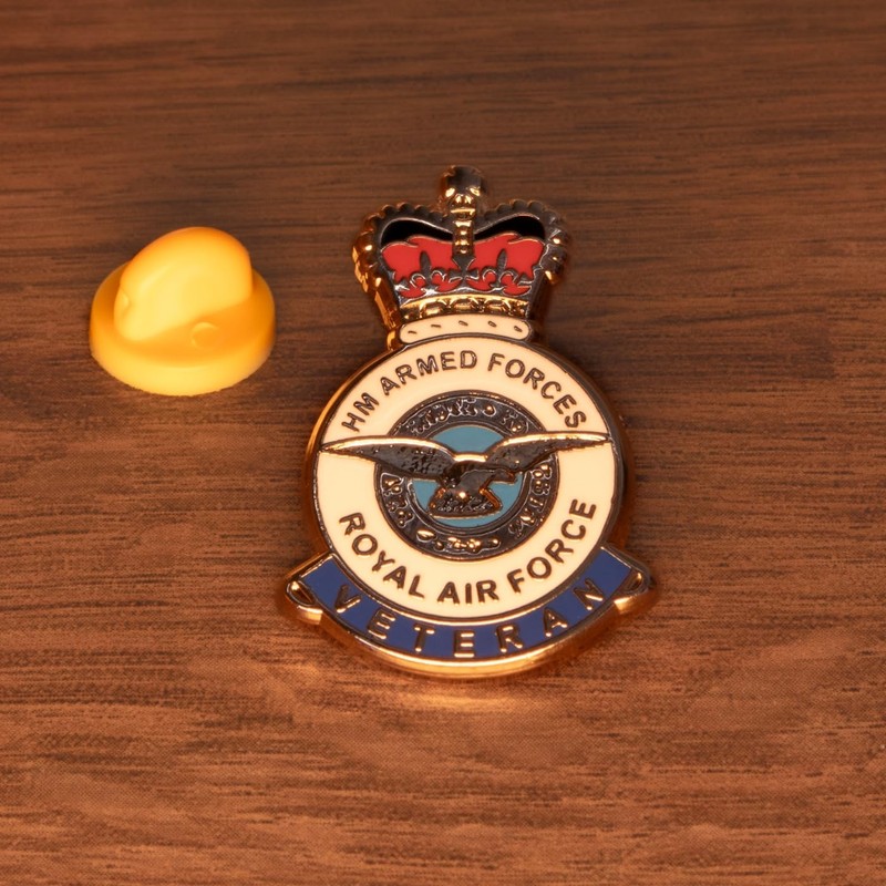 RAF Royal Air Force Veteran Lapel Pin Badge - HM