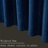 HYAWGE Navy Blue Shower Curtains for Bathroom, Navy Blue Velevt