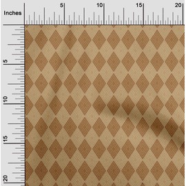oneOone Velvet Brown Fabric Check Argyle Dress Material Fabric Print Fabric by The Yard 58 Inch Wide