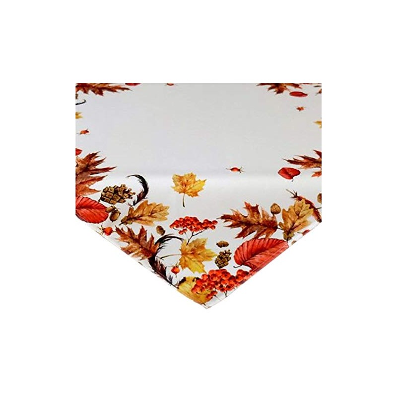 Raebel Tablecloth 85 x 85 cm Autumn Leaves Cream White