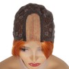 Atayou Long Orange Lace Front Wig Middle Parts Heat Resistant