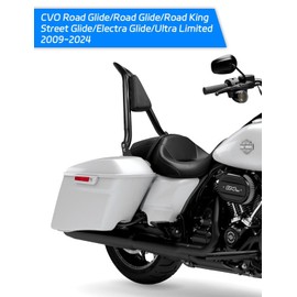 BELZAR 26" Tall Sissy Bar for Harley Davidson Touring Pointed Detachable Passenger Backrest Fit for CVO Road Glide Road King Street Glide Electra Glide Ultra Limited 2009-2024 Gloss Black
