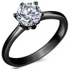 Jude Jewelers Size 3-13 1.0 Carat Classical Stainless Steel Solitaire