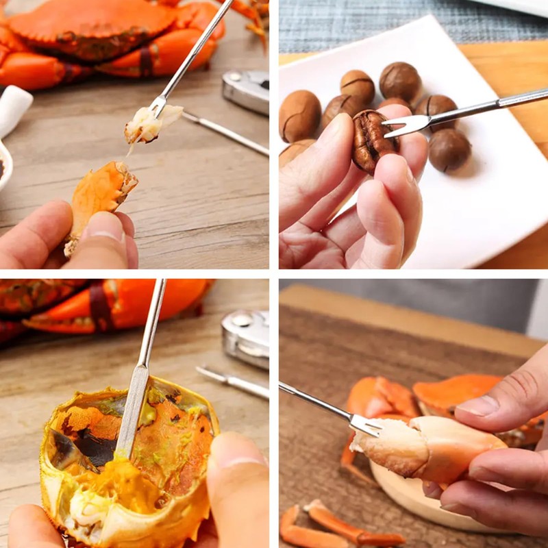 Lobster & Crab Picks, Oyster & Escargot Forks, Silver Crab