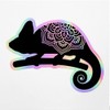Holographic Decal Stickers of Chameleon Mandalas Flowers Premium Waterproof Vinyl