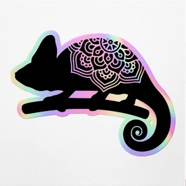 Holographic Decal Stickers of Chameleon Mandalas Flowers Premium Waterproof Vinyl Decal Stickers for Laptop Phone Accessory Helmet Car Window Mug Tuber Cup Door Wall Decoration ANDVER3f40491HO
