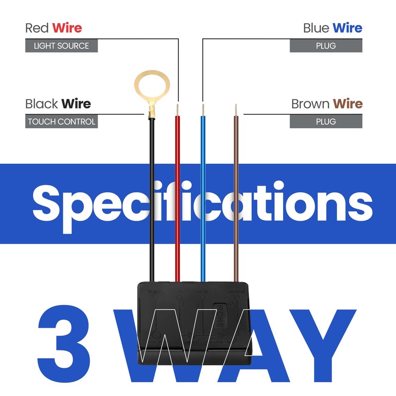 3 Way Touch Sensor Dimmer, Control Module Replacement, 3-Level Light