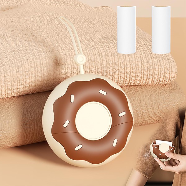 Portable Donut Shape Portable Lint Remover Roller, Reusable Mini Lint