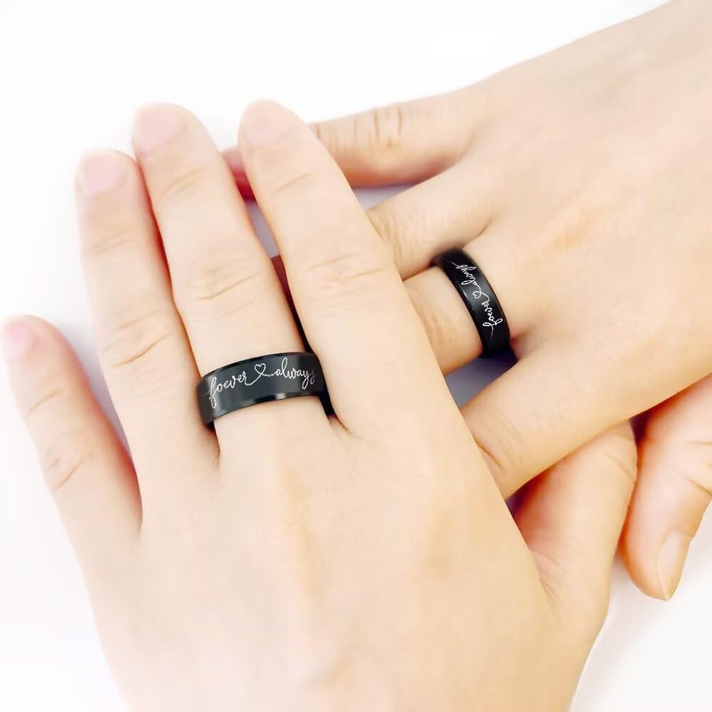 AONEW Lock Key Couple Ring Love Always Matching Promise Wedding