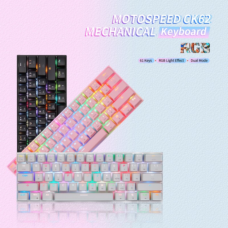 Motospeed CK62 61 Keys RGB Mechanical Keyboard USB Wired BT