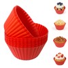 Silicone Muffin Cups Pans for Baking,Red Silicone Cupcake Liners 12PCS