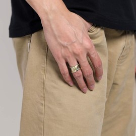 ChicSilver Wide Band Ring Women's Jewellery Opening Rose Gold / 18 K Gold-Plated / Silver X Ring Vintage Ring Adjustable Ring Perfect as Engagement Ring Partner Friendship Ring, Sterling Silver