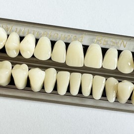 56 Pieces False Teeth Acrylic Resin Denture Tooth, Denture Tooth Replacement kit, Horror Teeth Prop DIY, 22 A2