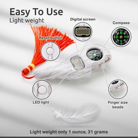 STM Leaders Digital Finger Tasbih with Compass & Night Light - Islamic Prayer Beads Counter, Finger Counter for Dhikr, Meditation, Relaxation, and Healing (Snow White)