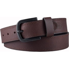 Dickies Men's 38MM Wide Bridle Leather Casual Belt - Small (30-32), Brown
