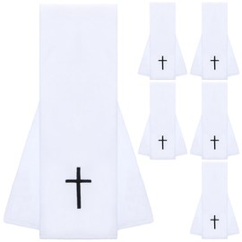 HunnmingRe 6 Pcs Football Towel 4"x12" Inches Quarterback Cotton Faith Cross Dries Hands Thin Sports Towel Self-Adhesive Closure Football Accessories for Sports Softball Gym Men Women (White)