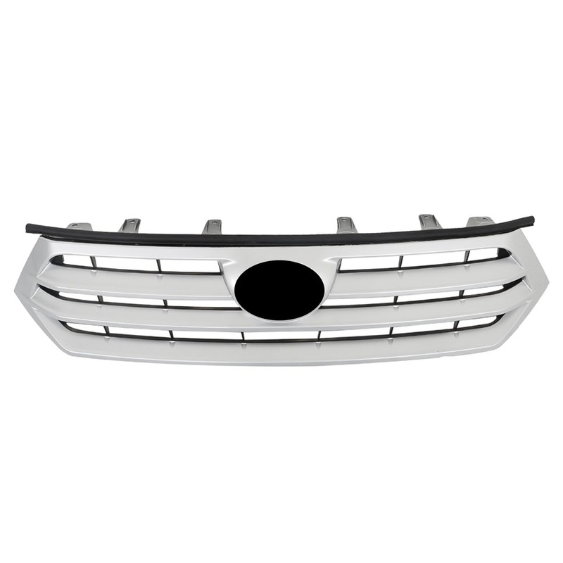 SEBLAFF Chrome Front Bumper Upper and Lower Grille Assembly Set