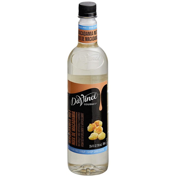 DaVinci Gourmet Sugar Free Macadamia Nut Syrup, 750 mL Plastic Bottle