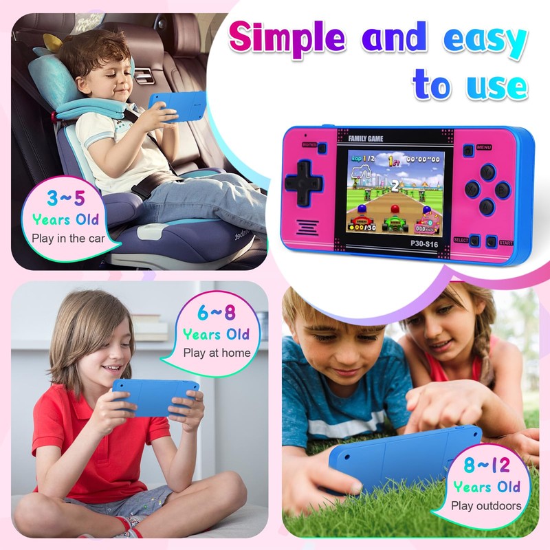 Handheld Game for Kids ，Built-in 220 32-bit Video Games, 3.0”