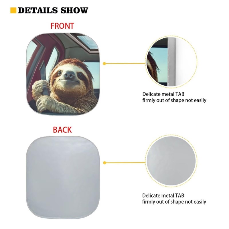 Bulopur Front Sun Shade for Car Funny Driving Sloth Windshield