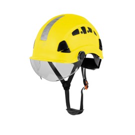Defender Safety H1-CH Safety Helmet Hard Hat ANSI Z89.1 (Yellow w/Visor (Class C))
