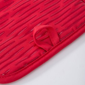 Camruntius 2 Pack Pot Holders for Kitchen, 7 x 9 Inch Cotton and Non-Slip Silicone Potholders Heat Resistant, Oven Cooking Hot Pads Pan Holder (Red)