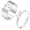2 PCS Butterfly Rings for Couples Matching Friendship Butterfly Ring