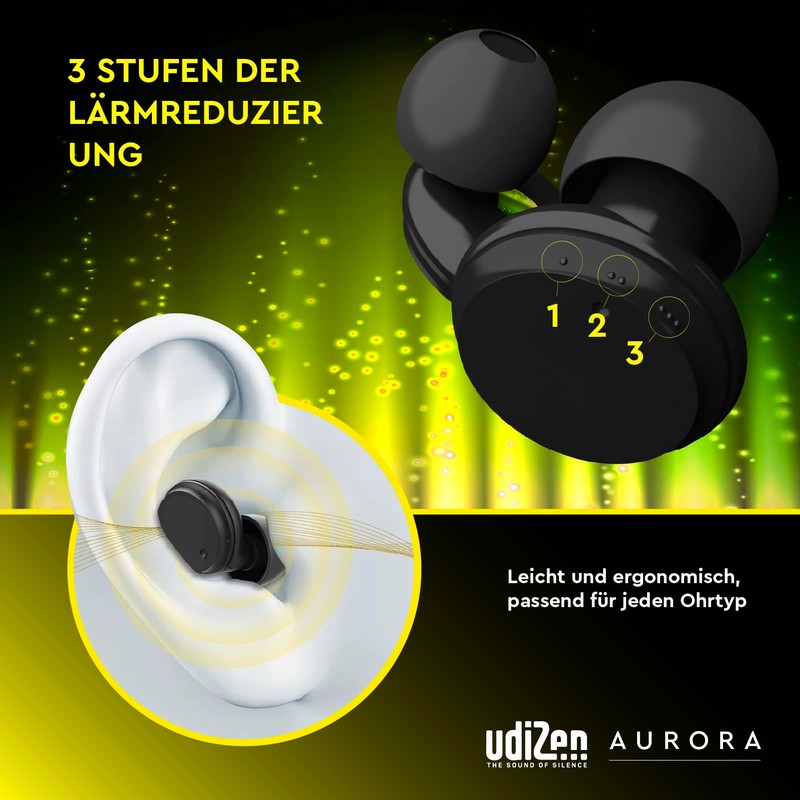 Earplugs for Travel, Sleeping, Learning, Noise Reduction, -18 dB ~