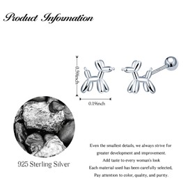 CONILOK Animal Earrings 925 Stud Dachshund Dog Stud Earrings Silver with Screw Closure Women's Jewellery Earring Gifts for Women Girls Girlfriend Mother Birthday Christmas Day Valentine's Day, Silver