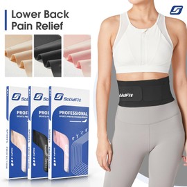 Ultra Thin Back Brace for Lower Back Pain Women, Lightweight Lower Back Support Brace for Sciatica, Scoliosis, Herniated Disc, Breathable Back Braces for Home, Work, Work Out (Black, X-Large)
