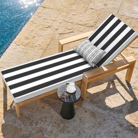 LVTXIII Outdoor Chaise Lounge Cushion, 72 x 21 x 3 Inch Patio Water-Repellent Lounge Chair Seat Cushions for Garden, Furniture, Home Decor, Cabana Black
