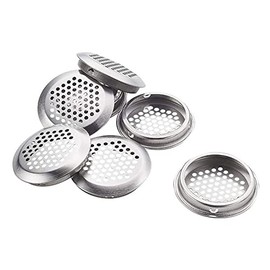 50 Pcs Air Vents 19mm Circular Soffit Vent Stainless Steel Round Vent Mesh Hole Louver for Kitchen,Bathroom,Cabinets,Wardrobes,Shoe Cabinets,Sundry Cabinets (Inclined Plane,Silver)