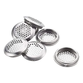 50 Pcs Air Vents 19mm Circular Soffit Vent Stainless Steel Round Vent Mesh Hole Louver for Kitchen,Bathroom,Cabinets,Wardrobes,Shoe Cabinets,Sundry Cabinets (Inclined Plane,Silver)