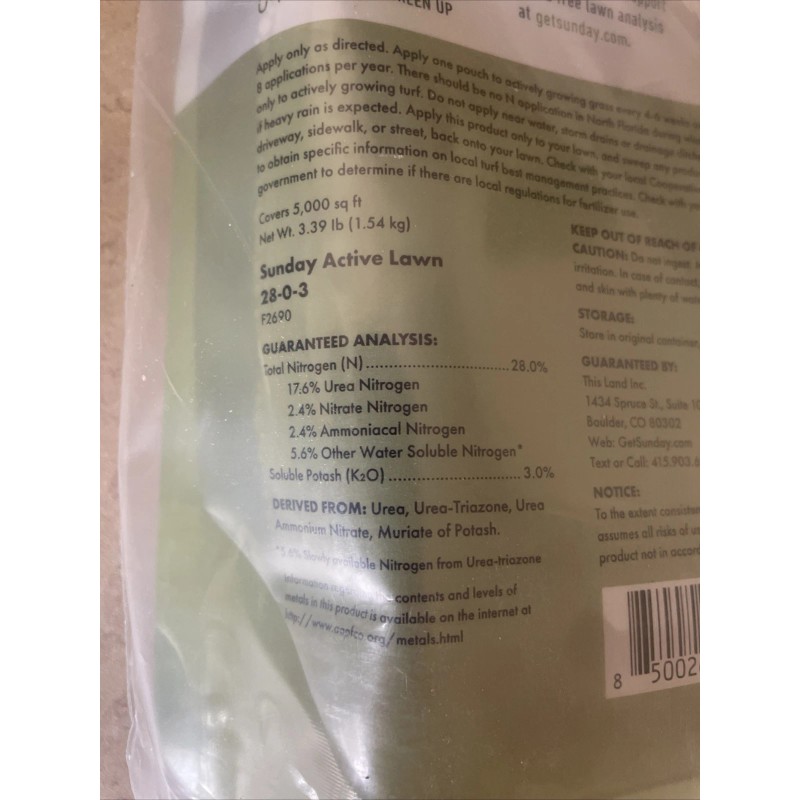 Sunday Active Lawn & Garden Grass Nutrients High Traffic Root