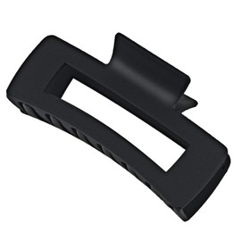 4.2'' Matte Black Hair Claw Clips - for Women and Girls, Non-Slip Large Rectangle Acrylic Hairpin | Hollow Oblong Shape, Strong Jaw Clip for Thick and Thin Hair, Lightweight Fashion Accessory