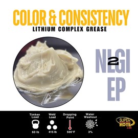 Lithium Complex Grease SUPERKOTE 2000 - White Lubricant Grease Superkote 2000 Multipurpose EP/Lithium Complex/Lubricant/EP/Automotive/Construction/Industry/White / 1 Pack/ 397g-14oz