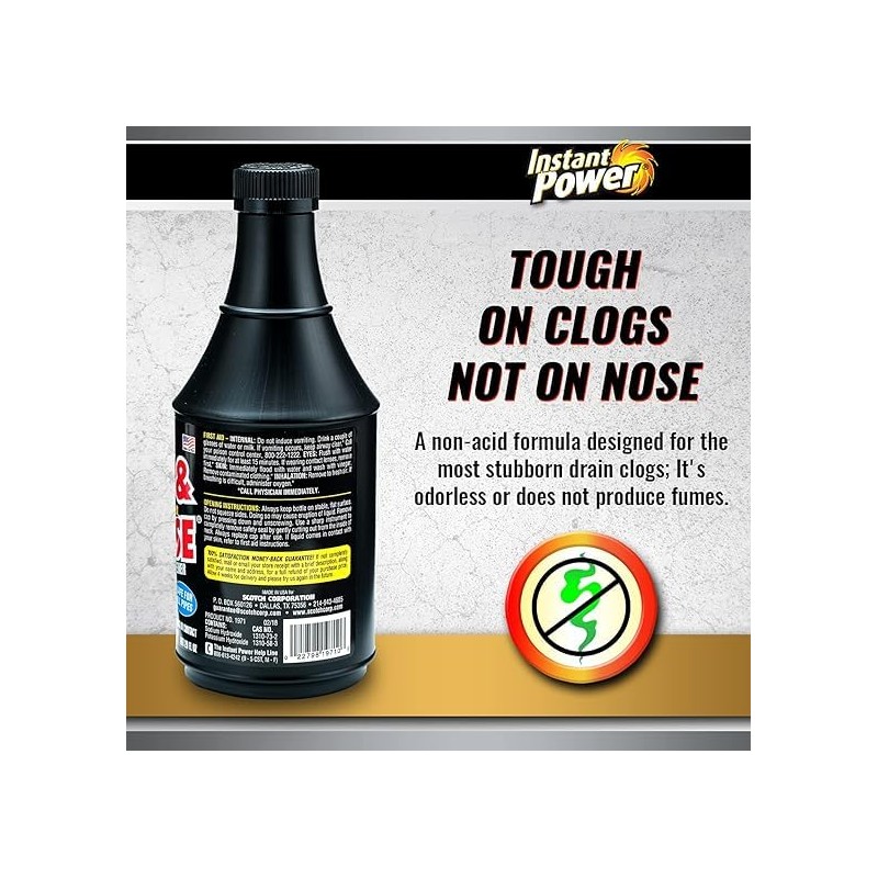 Instant Power Hair & Grease Liquid Drain Opener 20 oz.