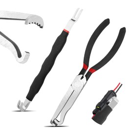 BOXOB 2pcs Electrical Disconnect Pliers Tools, Automotive Electrical Connector Pliers with Connector Separator Angled Wire Plug Removal Tool for Car Wiring