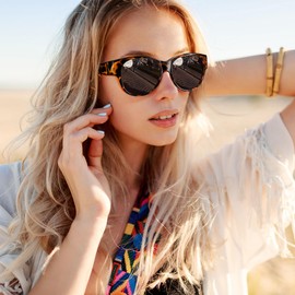 Paukis Over Glasses Sunglasses for Women, Oversized Round Cat Eye Solar Shields Trendy Sun Shades Polarized UV400 Protection - Tortoise Frame