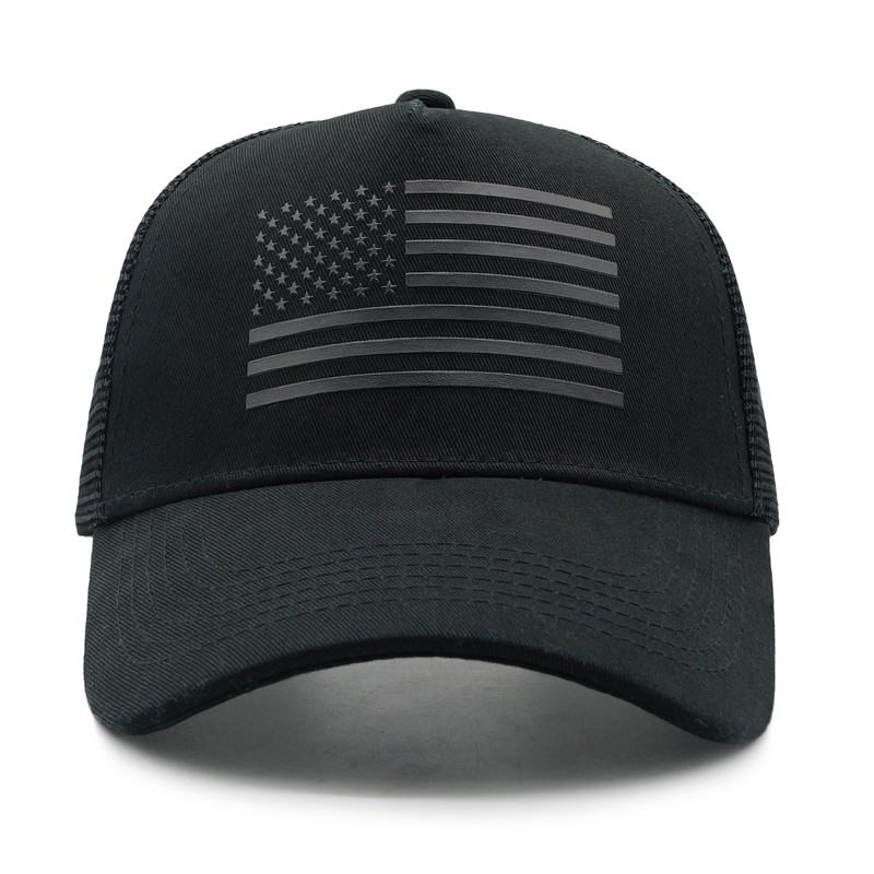 WALNOVA American Flag Trucker Cap, Adjustable Mesh Snapback USA Flag