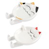 TBWHL Cat Shaped Spoon Rests 2pcs (Red & Yellow)