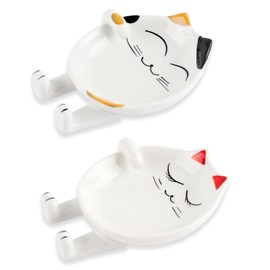 TBWHL Cat Shaped Spoon Rests 2pcs (Red & Yellow)