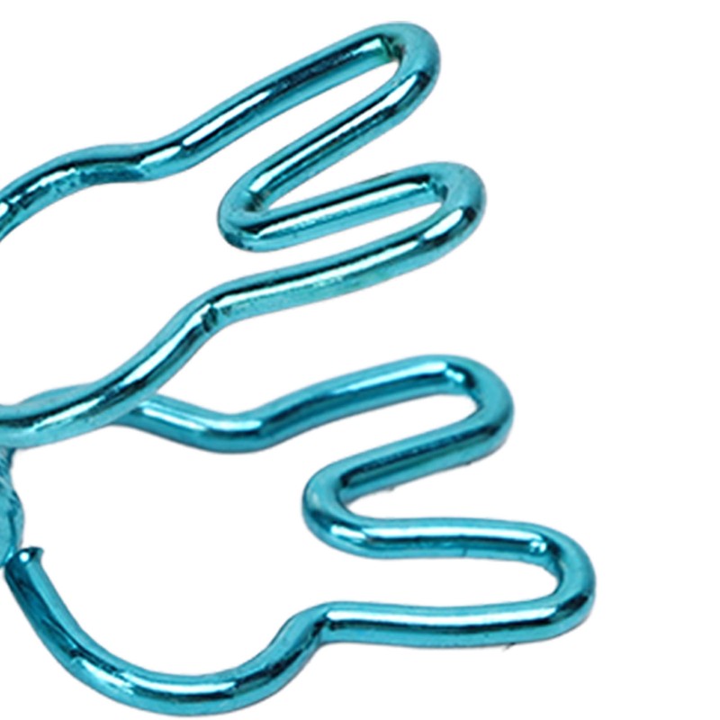 100 Pcs Cute Binder Clips Multipurpose Cartoon Rabbit Shape Blue