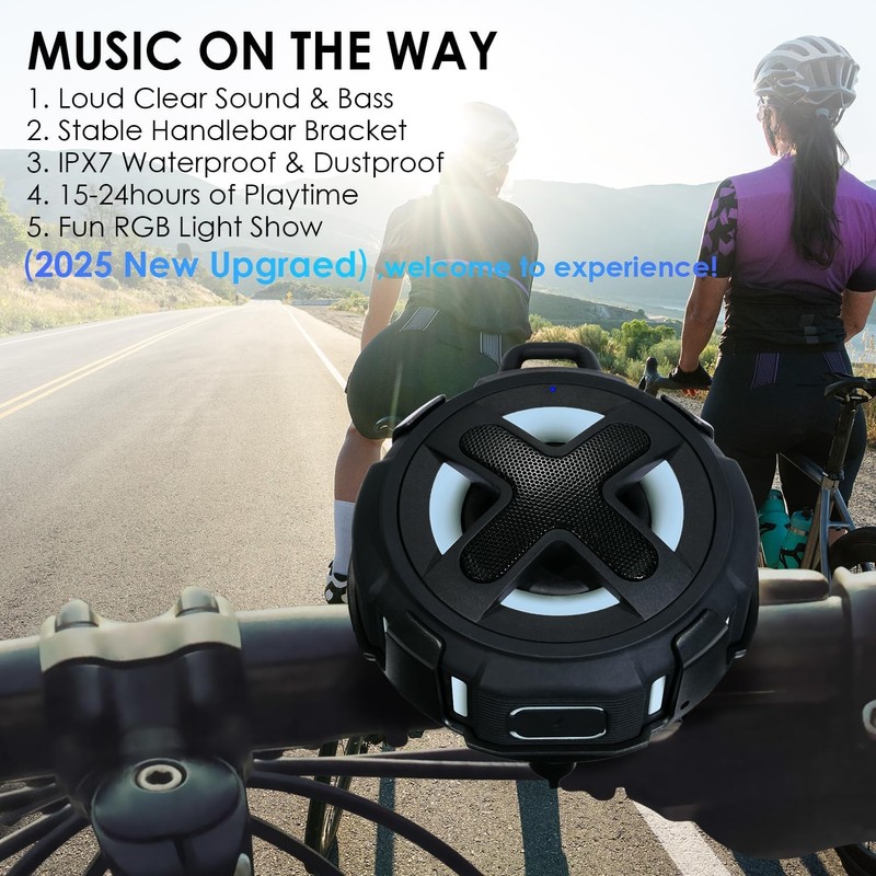 Upgraded, XLeader Pro Bike Speaker, with Handlebar Mount, Bluetooth V5.4,