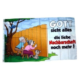 Flag God Sees Everything Neighborhood 90 x 150 cm