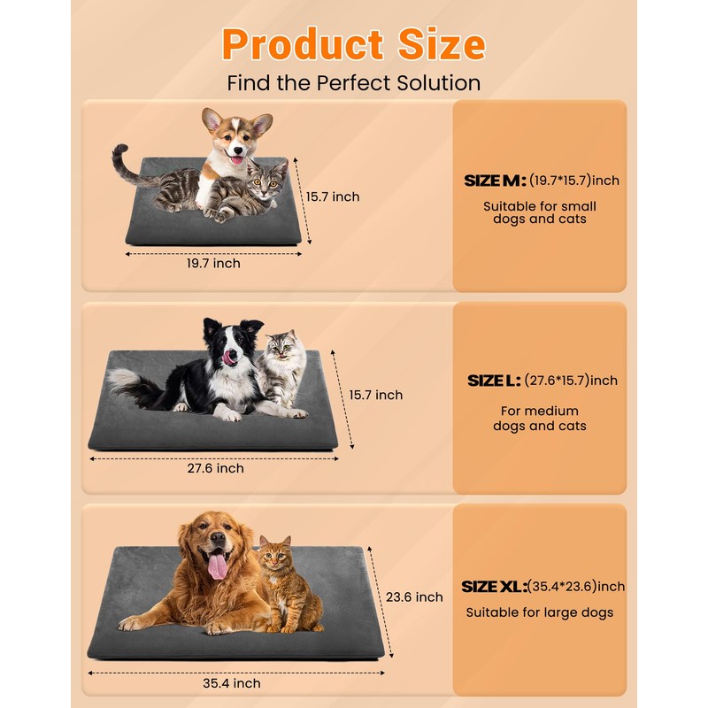 PETNF Outdoor Pet Heating Pad for Cats & Dogs, 100.4-107.6°F