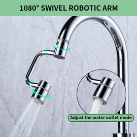 SELLO 1080° Swivel Faucet Extender, Sink Water Faucet Aerator with Brass Extension, Faucet Extender for Bathroom Sink, Kitchen Faucet Extender with 2 Mode Splash